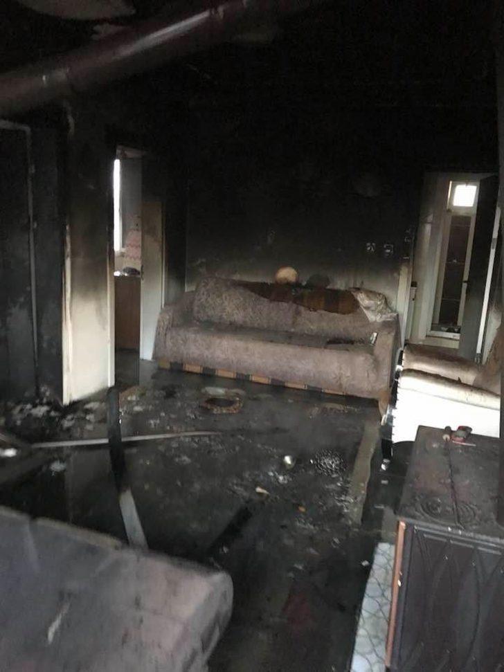 Üç kişilik ailenin yaşadığı evde yangın çıktı G3