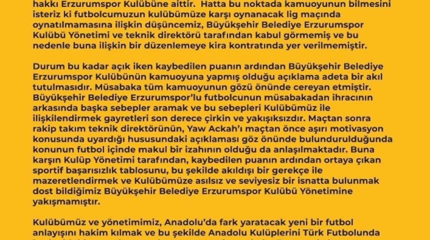 Kayserispor Kulübü Erzurumspor’u mahkemeye verecek