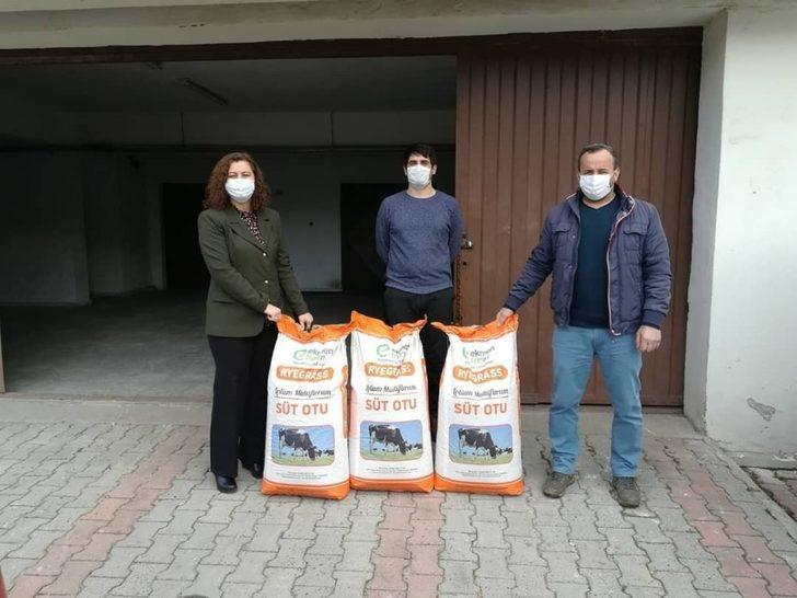 Çiftçilere 250 kilogram İtalyan çim tohumu dağıtıldı G2