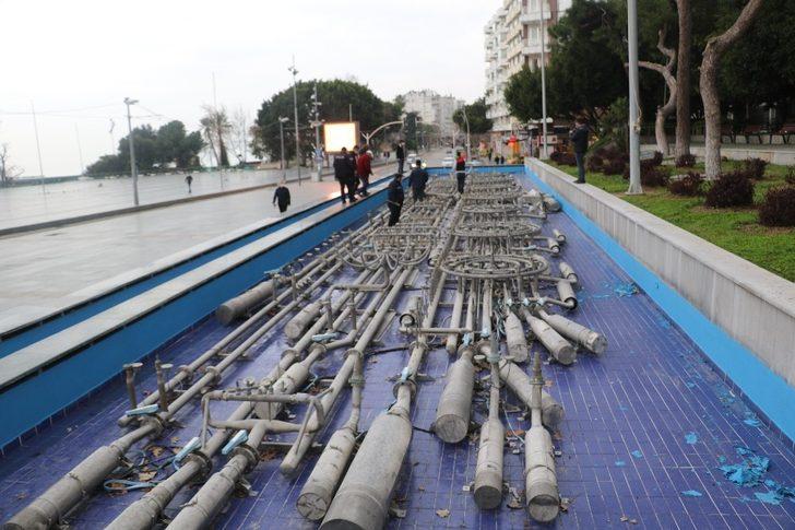 Antalya’da dev süs havuzunun fıskiyelerini çaldılar G1