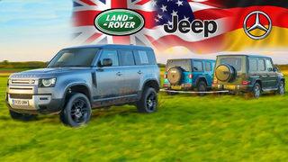 Mercedes G350 vs Land Rover Defender vs Jeep Wrangler: Kim daha iyi çeker?