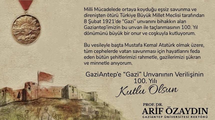 &Ouml;zaydın, Gazilik unvanı verilişinin 100&rsquo;&uuml;nc&uuml; yıl d&ouml;n&uuml;m&uuml;n&uuml; kutladı