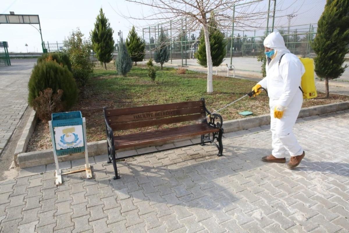 Haliliye kırsalında okullar dezenfekte ediliyor