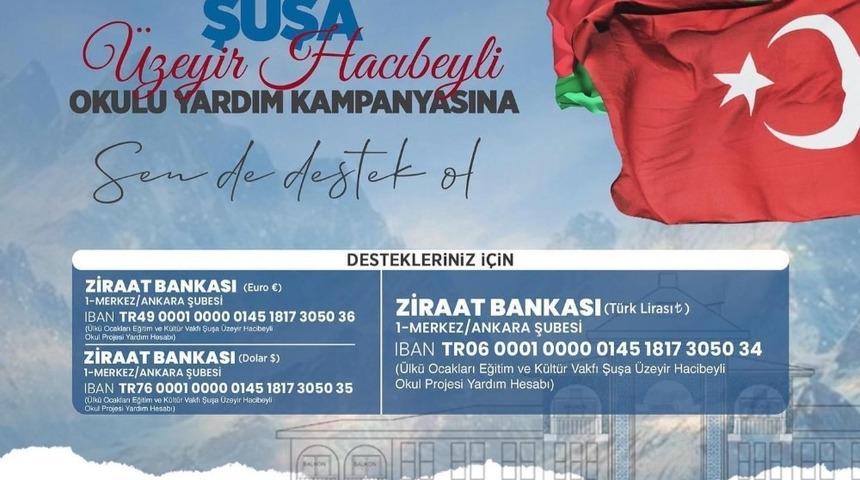 &Uuml;lk&uuml; Ocakları&rsquo;mdan kardeş &uuml;lke Azerbaycan&rsquo;daki okul projesi i&ccedil;in yardım kampanyası