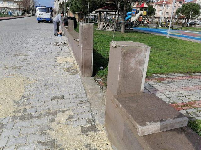 Ergene’de parklara bakım ve onarım yapılıyor