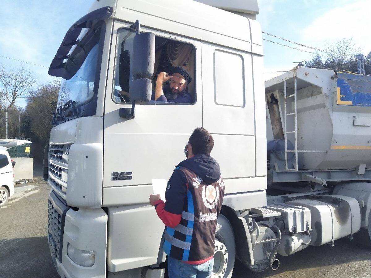 İstanbul&rsquo;da hafriyat kamyonu denetimi