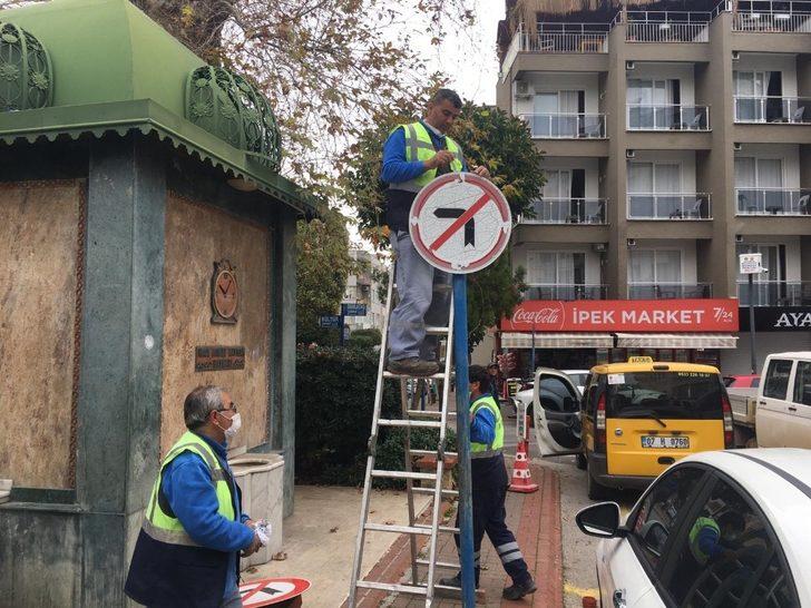 Alanya’da trafik levhaları yenileniyor G5