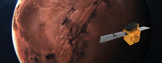 Hope'un Mars yörüngesinde böyle görüneceği düşünülüyor
