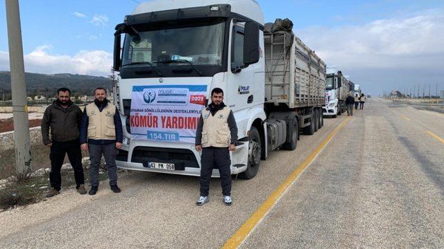 Kahta’dan Suriye’ye 4 Tır kömür yardımı