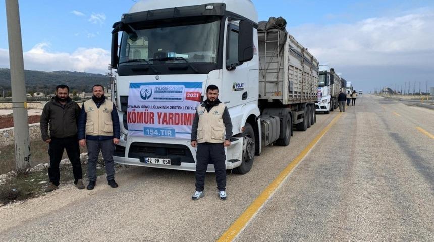 Kahta’dan Suriye’ye 4 Tır kömür yardımı