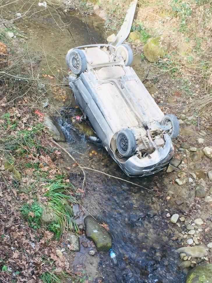 Otomobil dereye uçtu: 1 yaralı G3