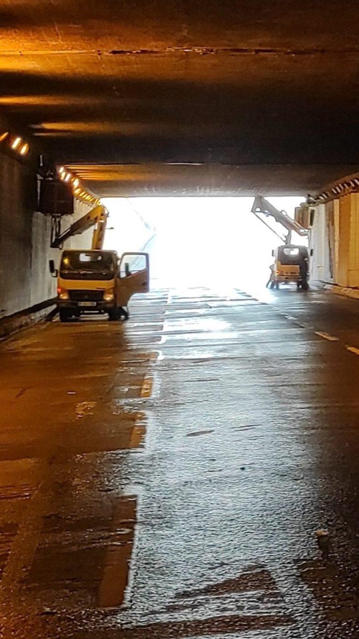 Derince Tüneli’nde aydınlatma bakım onarımı yapıldı G3