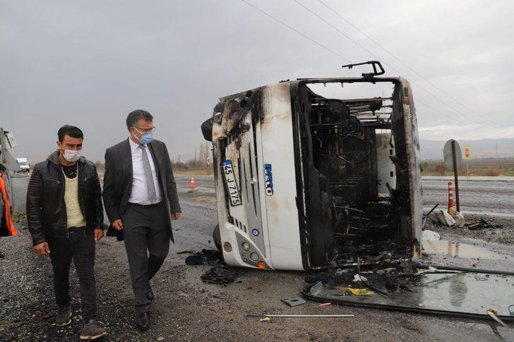 Manisa’da işçi servisi alevlere teslim oldu: 7 yaralı G5