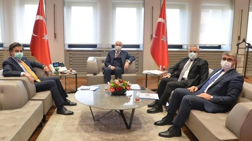 Karab&uuml;k heyeti Bakan Karaismailoğlu ile bir araya geldi