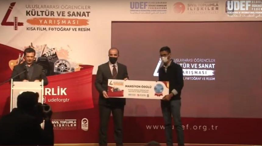 ASÜ öğrencisi film yarışmasında ödül aldı