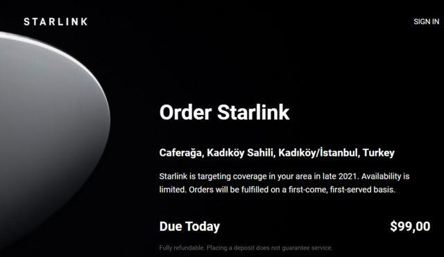 Starlink Türkiye ön kayıt