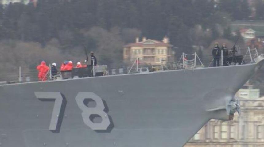 ABD savaş gemileri İstanbul Boğazı'ndan geçti! Dikkat çeken görüntüler