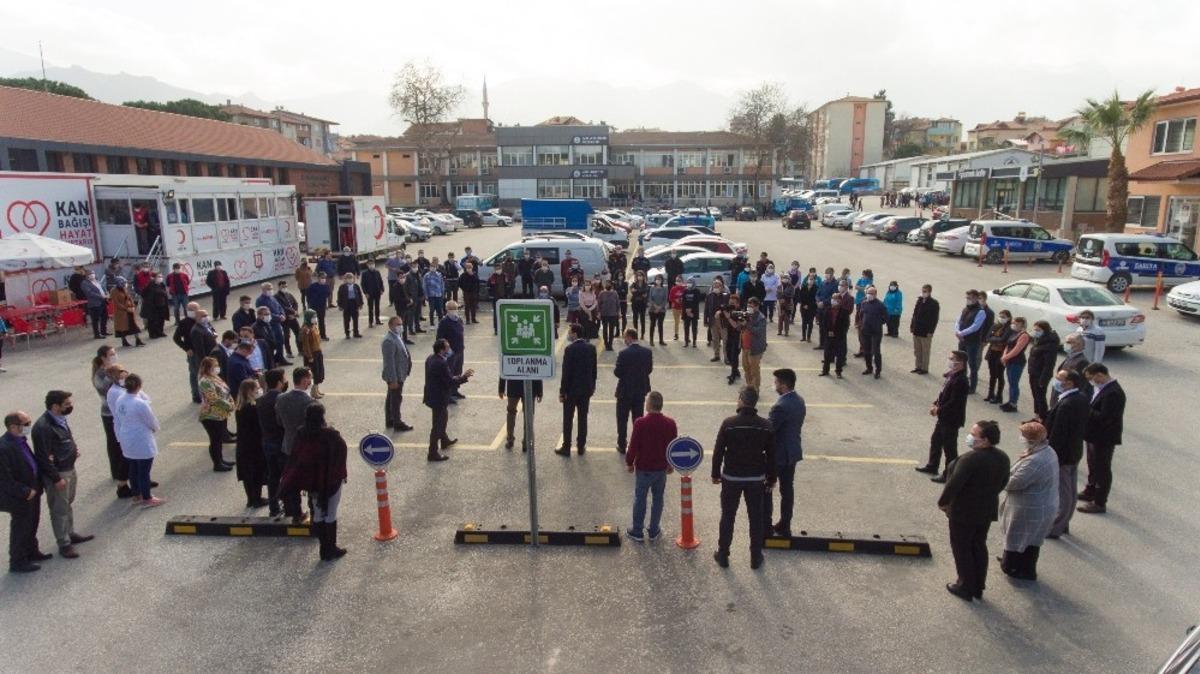 Pamukkale Belediyesi deprem tahliye tatbikatı ger&ccedil;ekleştirdi
