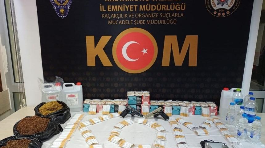 Kastamonu’da tütün ve kaçak içki operasyonu