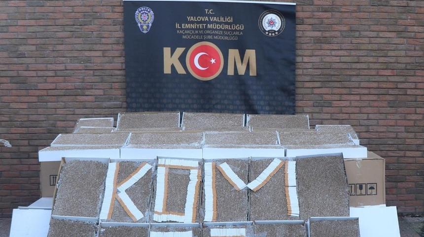 Yalova’da 1 milyon 300 bin adet kaçak sigara ele geçirildi