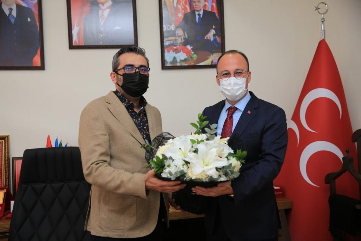 Başkan &Ouml;rki yeni MHP İl Başkanına hayırlı olsun ziyaretinde bulundu