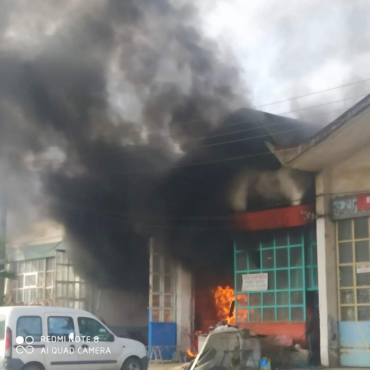 Devrek oto sanayi sitesindeki yangın korkuttu