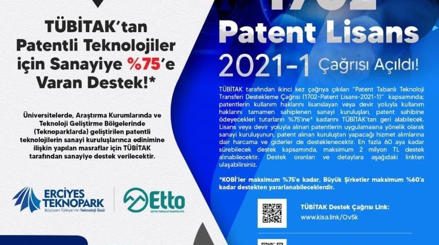 T&Uuml;BİTAK&rsquo;tan Patentli Teknolojiler i&ccedil;in Sanayiye %75&rsquo;e Varan Destek