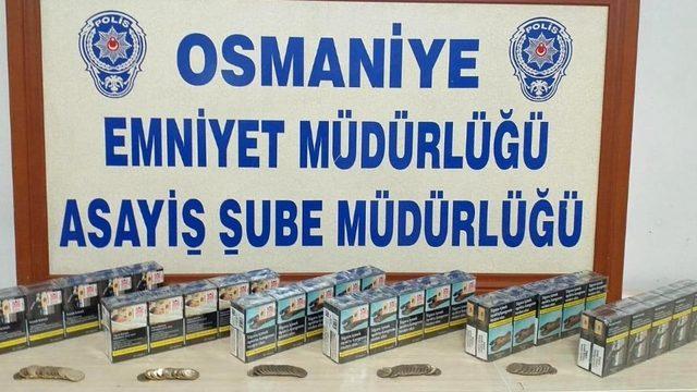 Çaldığı sigara ve paralarla menfezde yakalandı