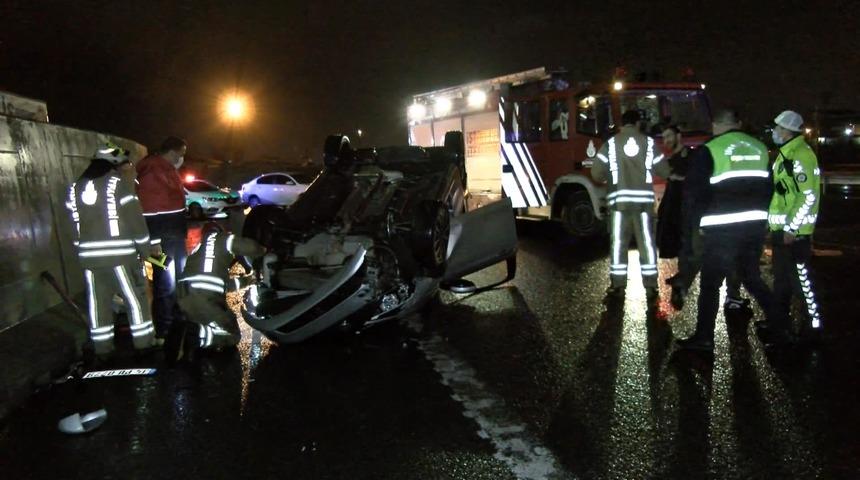 Alkollü sürücünün kullandığı otomobil takla attı: 3'ü çocuk 4 yaralı