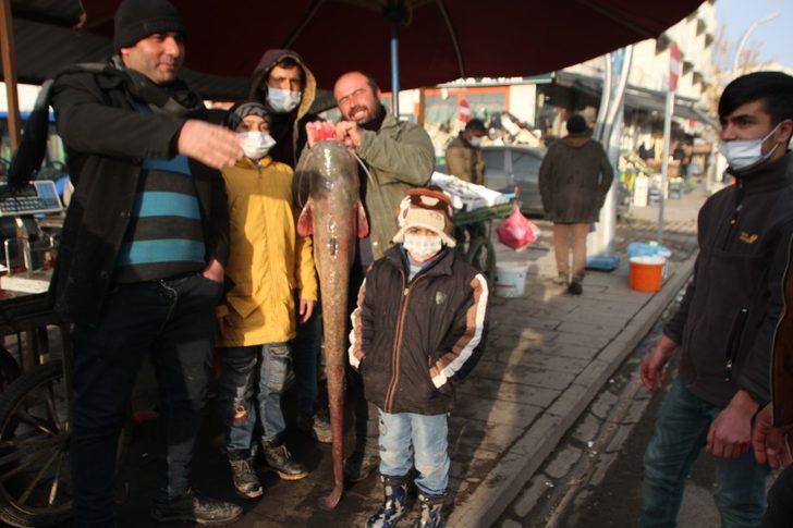 Murat Nehrinde 1,5 metre boyunda balık avladı G4