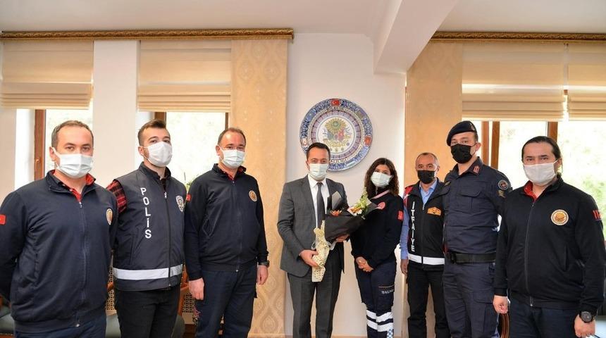 Vali Şentürk, ’’112 Günü’’ kapsamında Bilecik 112 Acil Çağrı Merkezi çalışanları kabul etti