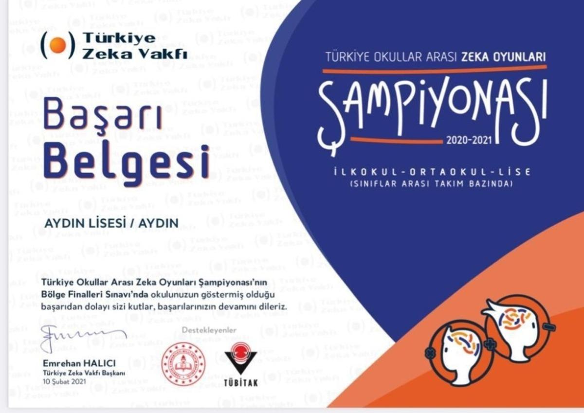 Aydın Lisesi, Zeka Oyunları Şampiyonası T&uuml;rkiye Finalleri&rsquo;ne katılacak