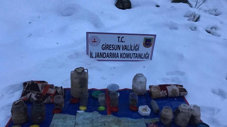Giresun&rsquo;da PKK&rsquo;lıların kullandığı erzak deposu bulundu