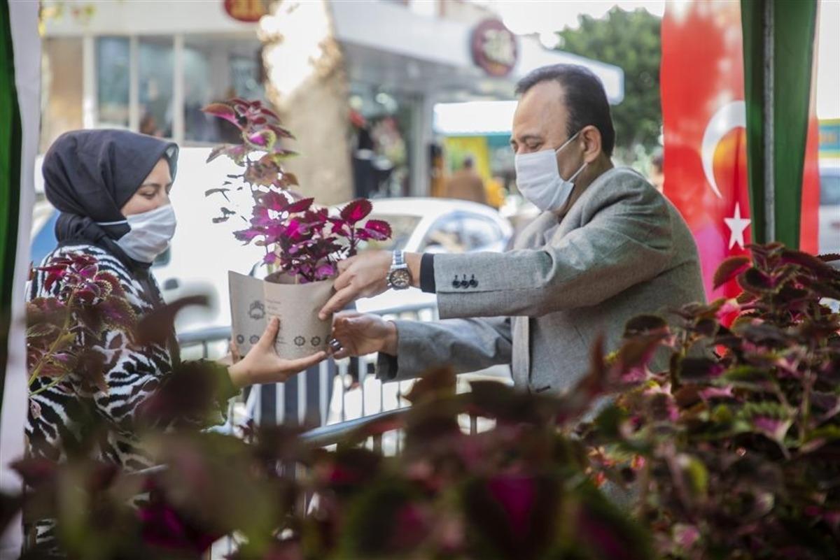 Alanya&rsquo;nın fethinin 800. yılı anısına 3 bin &ccedil;i&ccedil;ek dağıtımı yapıldı
