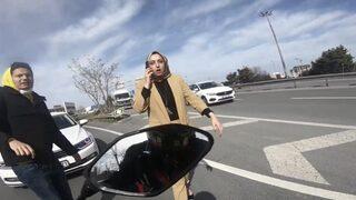 Genç kadın güpegündüz trafikte dehşeti yaşadı