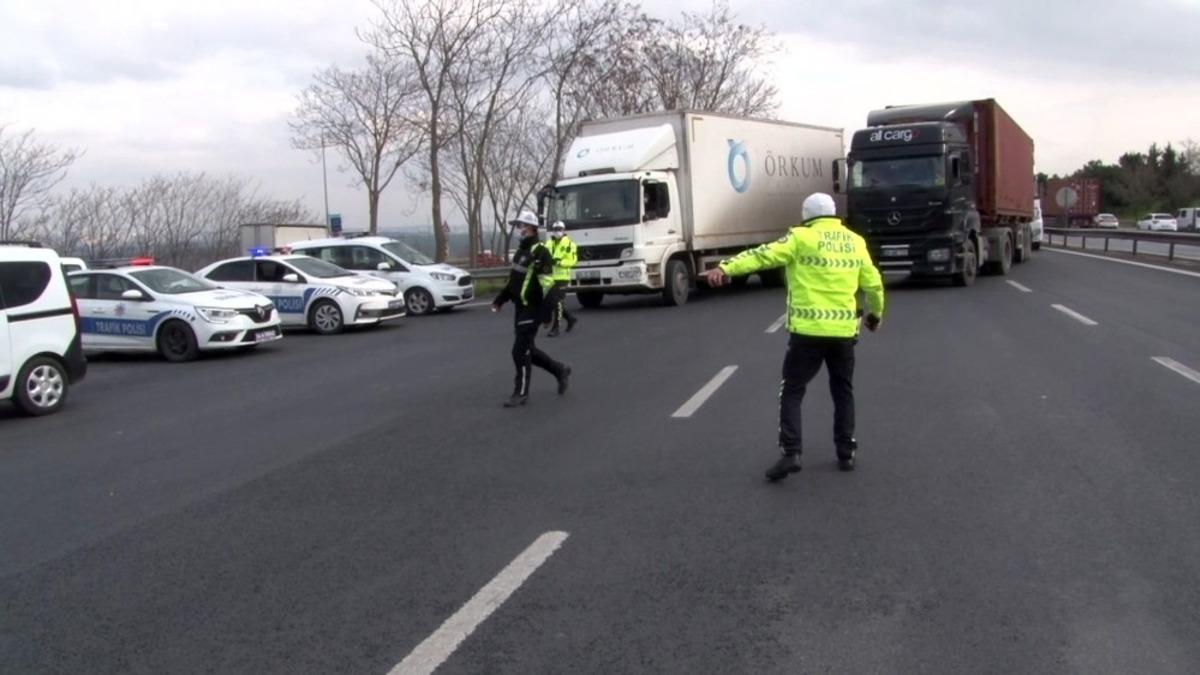 Otoyollardan kış lastiği denetimi