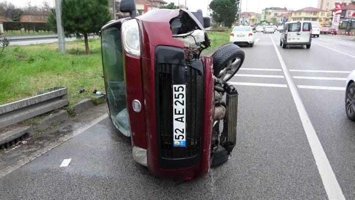 Samsun’da takla atan aracın sürücüsünü emniyet kameri kurtardı G2