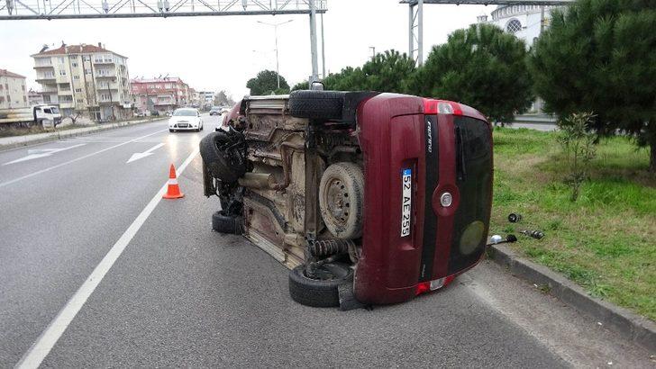 Samsun’da takla atan aracın sürücüsünü emniyet kameri kurtardı G3