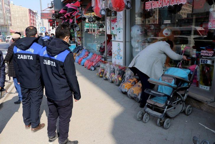 Van Büyükşehir zabıtasından kaldırım işgali denetimi G3