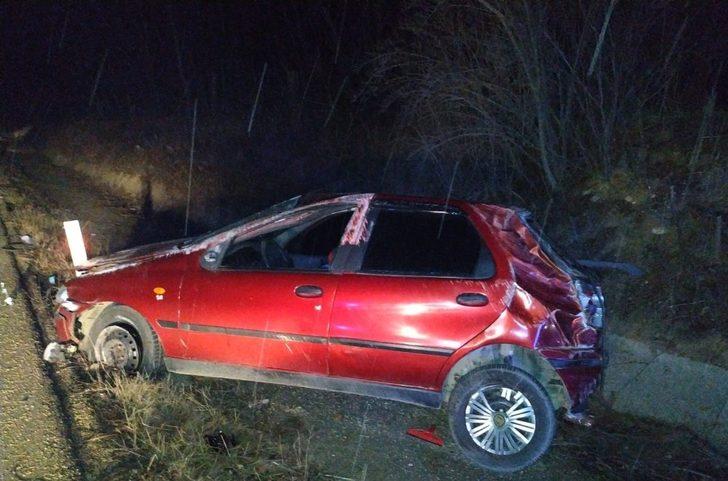 Yoldan çıkan otomobil takla attı : 1 yaralı G1