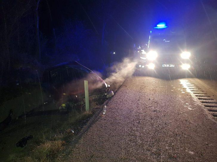 Yoldan çıkan otomobil takla attı : 1 yaralı G2