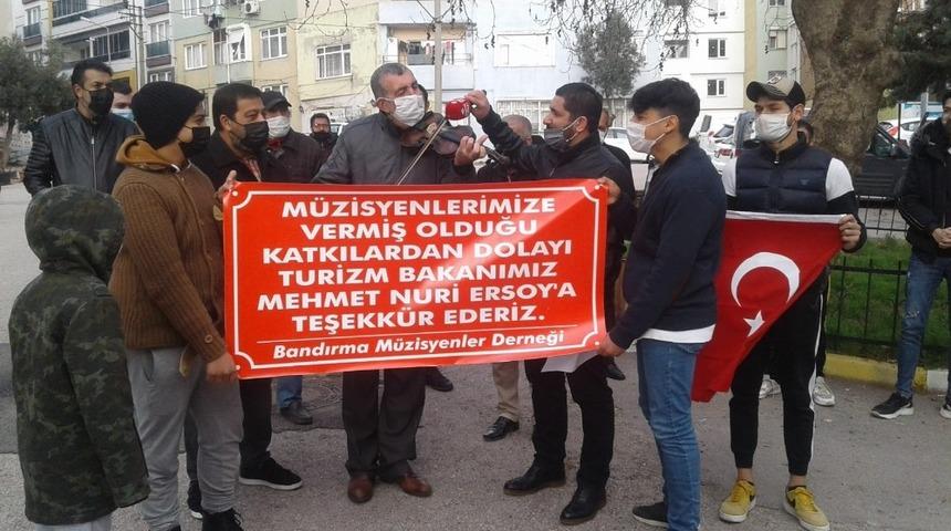 Bandırma Müzisyenlerden destek teşekkürü