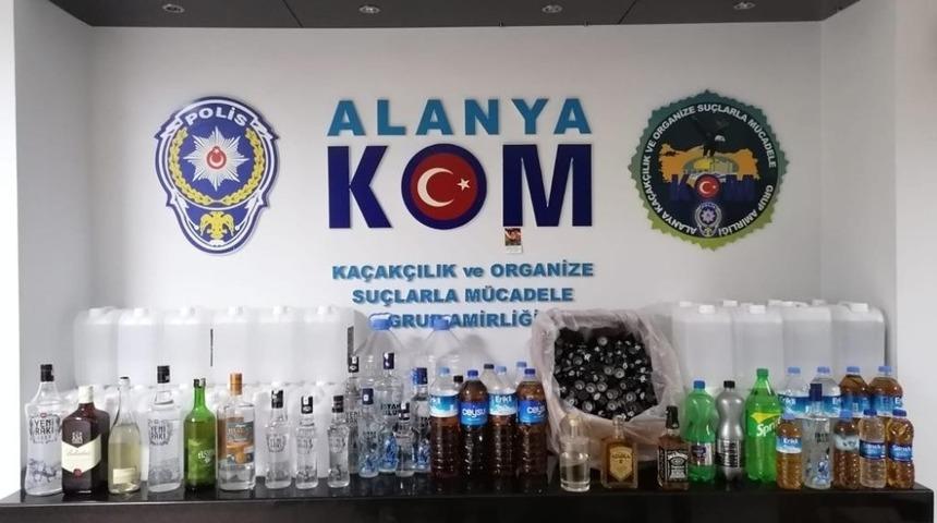 Alanya&rsquo;da sahte i&ccedil;ki operasyonu