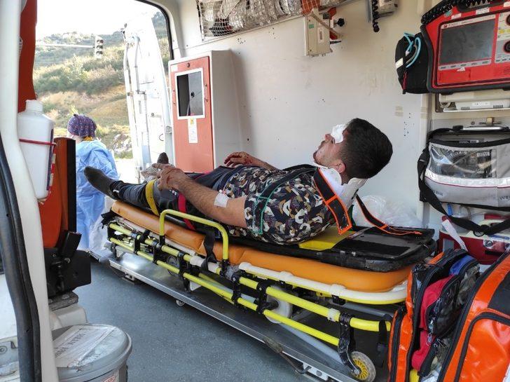 Hurdaya dönen otomobilden sağ çıktılar G4