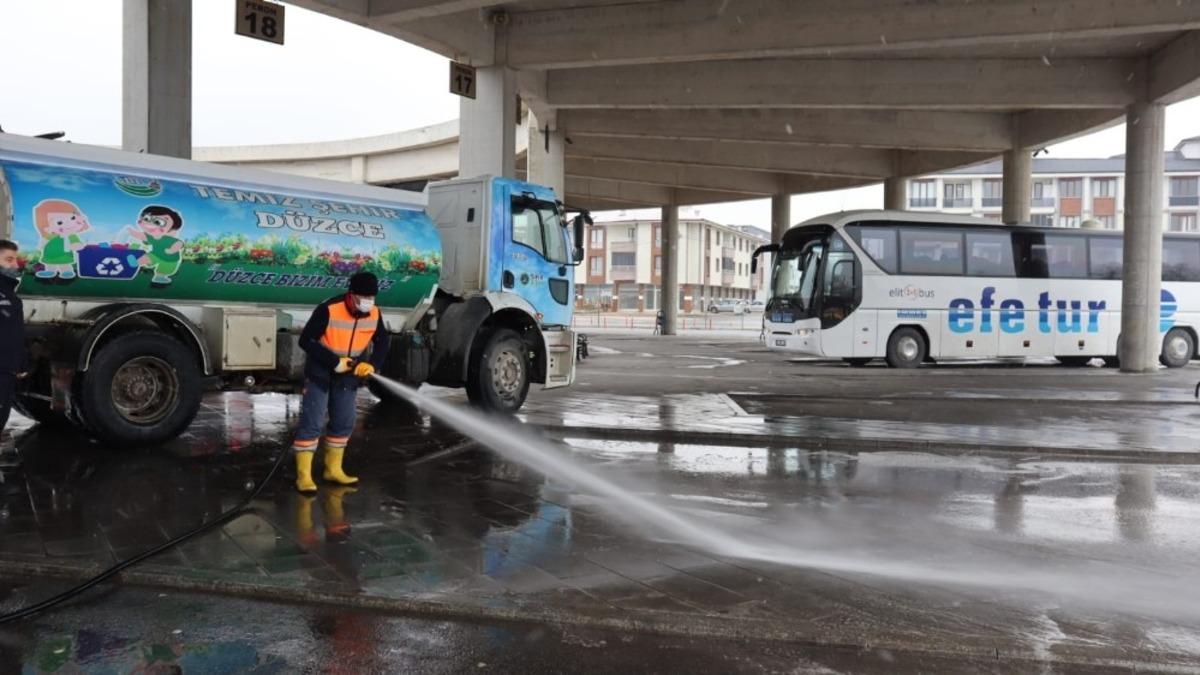Otogarda temizlik mesaisi