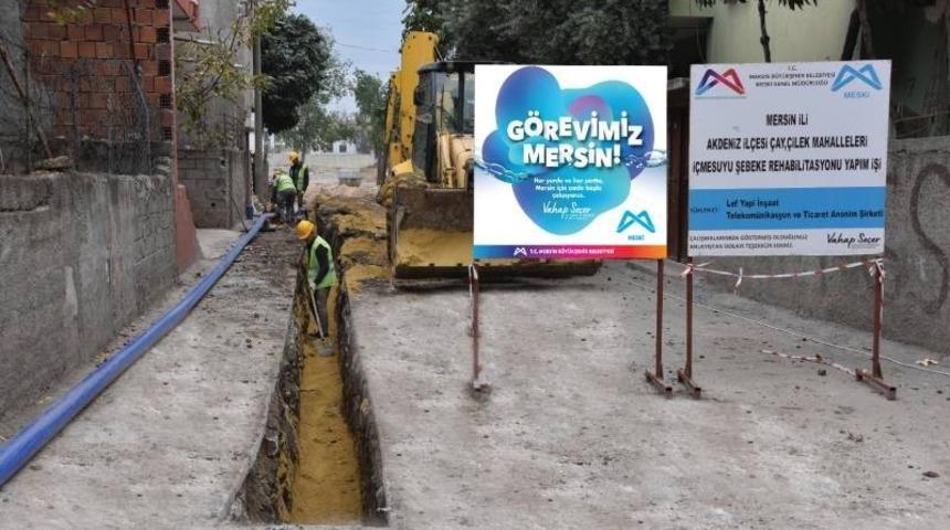 MESKİ&rsquo;nin i&ccedil;mesuyu hattı &ccedil;alışmaları s&uuml;r&uuml;yor