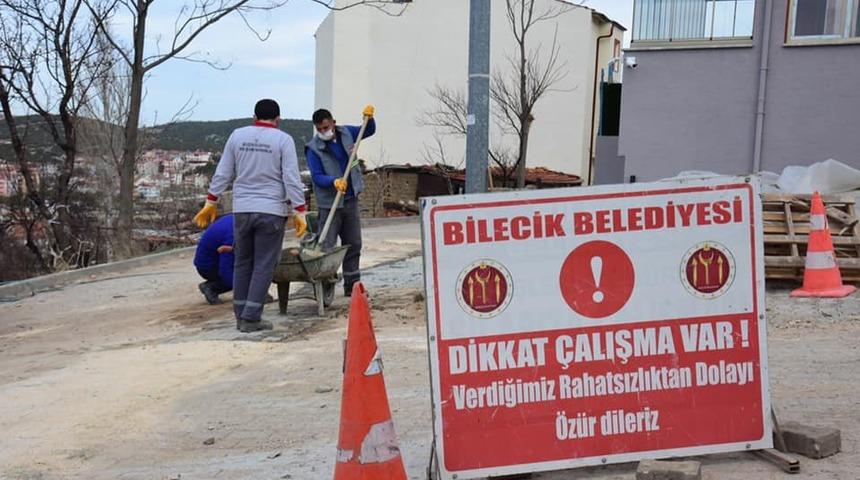 Belediyeden bakım onarım &ccedil;alışması