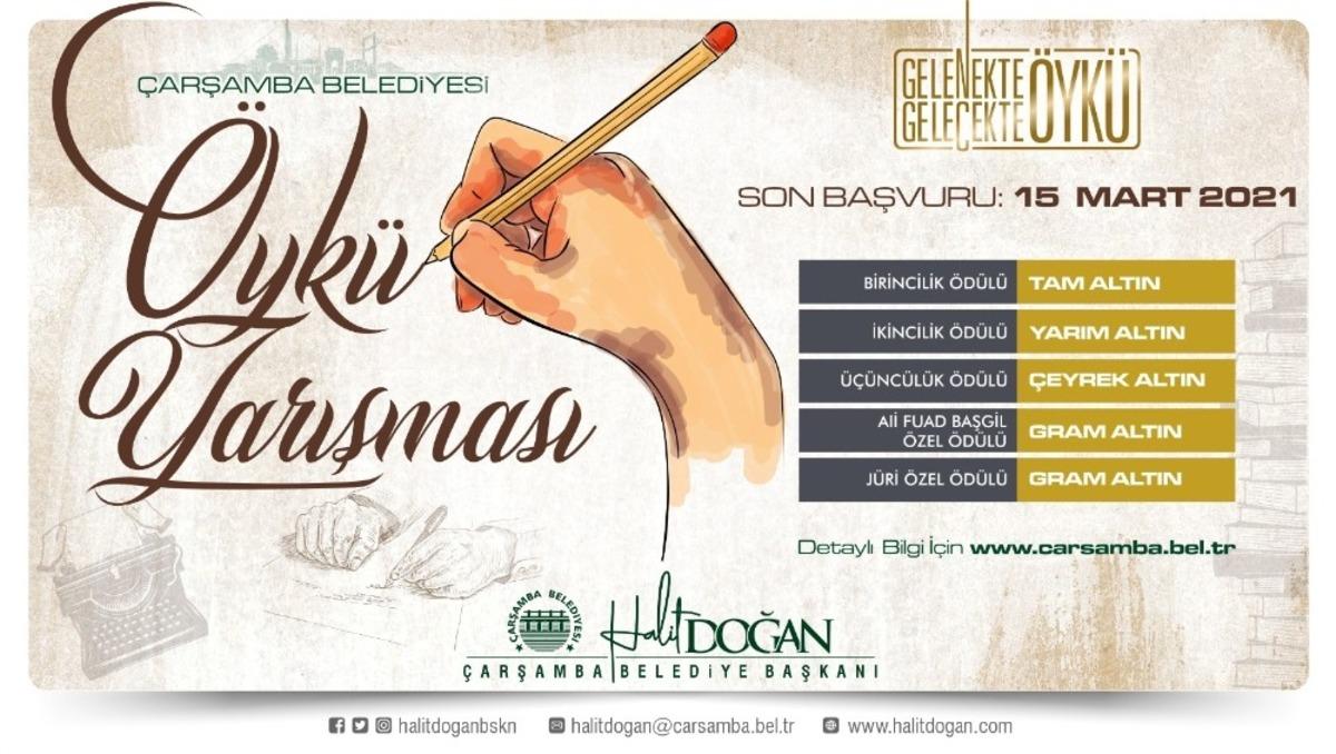 &Ccedil;arşamba Belediyesi &ouml;yk&uuml; yarışması başvuruları başladı
