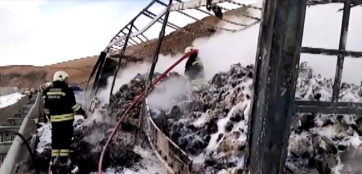 Seyir halindeki tır yanarak kül oldu G3