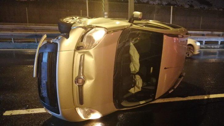 Alkollü sürücünün aracı Haliç Köprüsü’nde takla attı G1